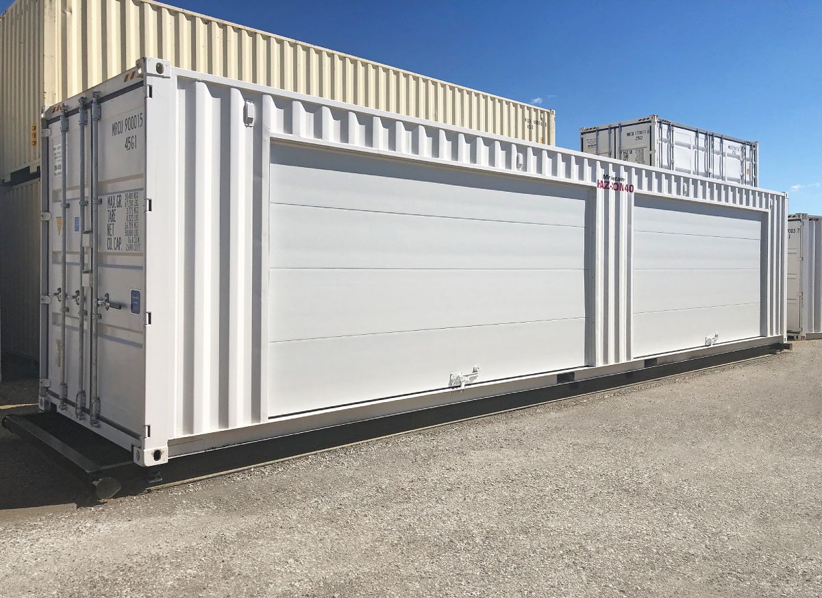 40’HC HAZCON Containment unit w/ Overhead doors - Custom Cubes