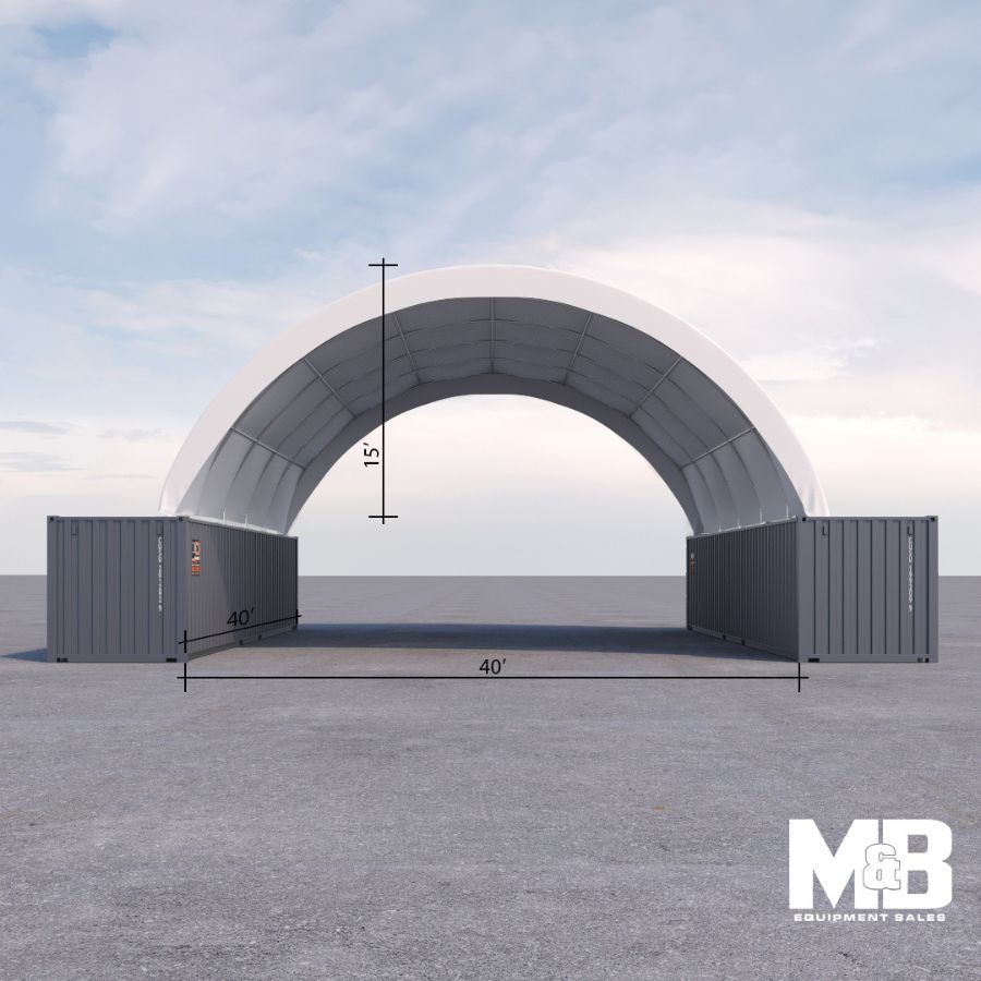 40’ x 40’ Fabric Container Shelter - Custom Cubes