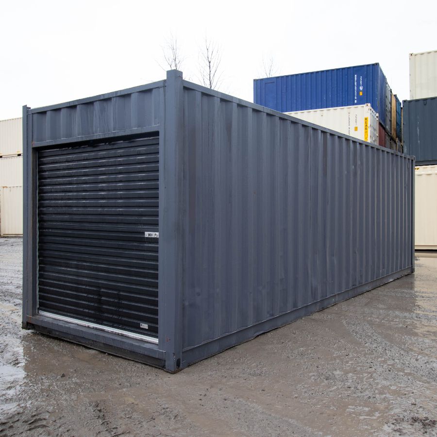 25′ Cut-Down Shipping Container w/Roll-Up Door - Custom Cubes