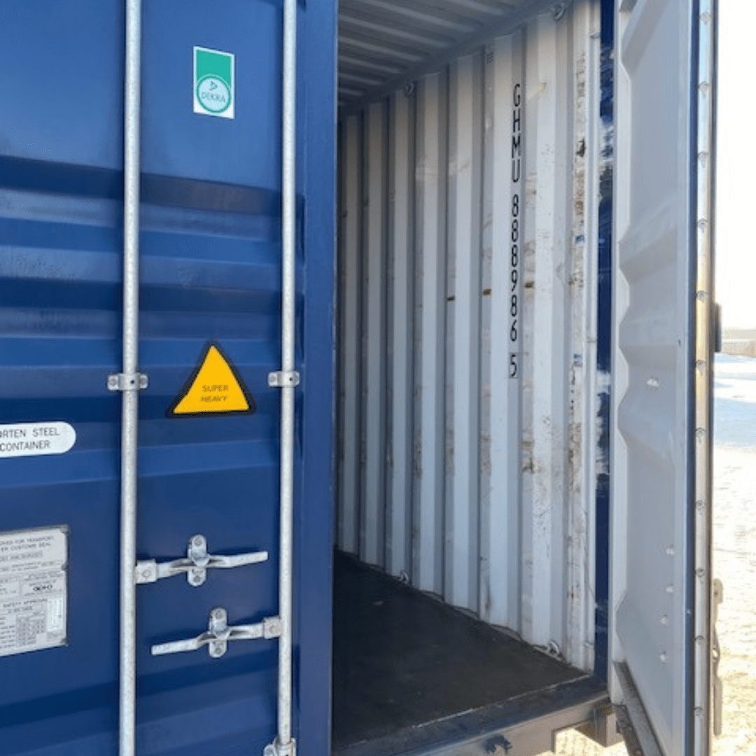 40’HC Multi trip Shipping Container – Blue - Custom Cubes