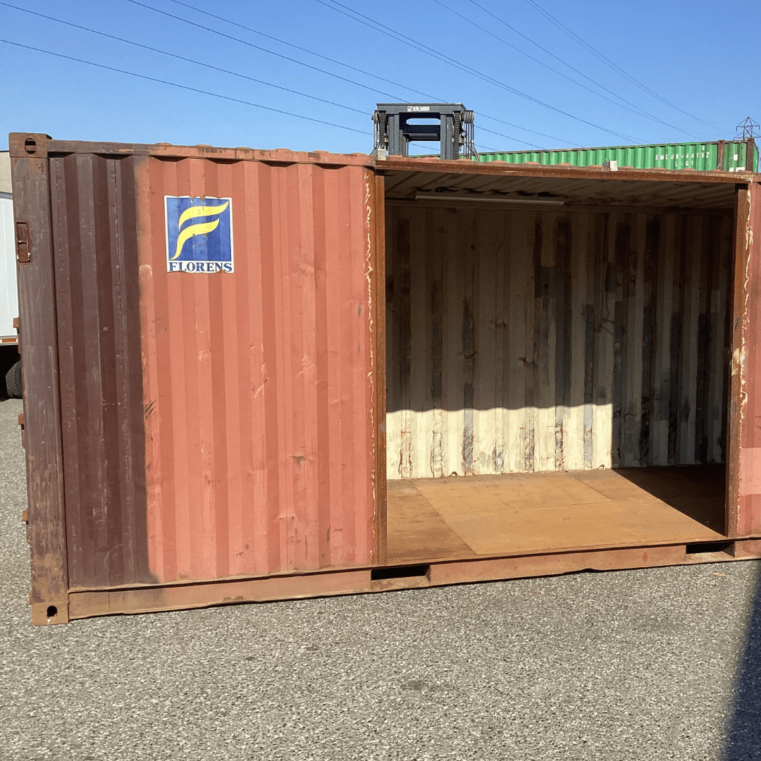 20′ Used Container with Framed Opening - Custom Cubes