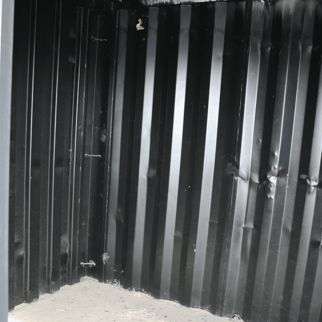 10′ Used Cutdown with Man Door – Black - Custom Cubes