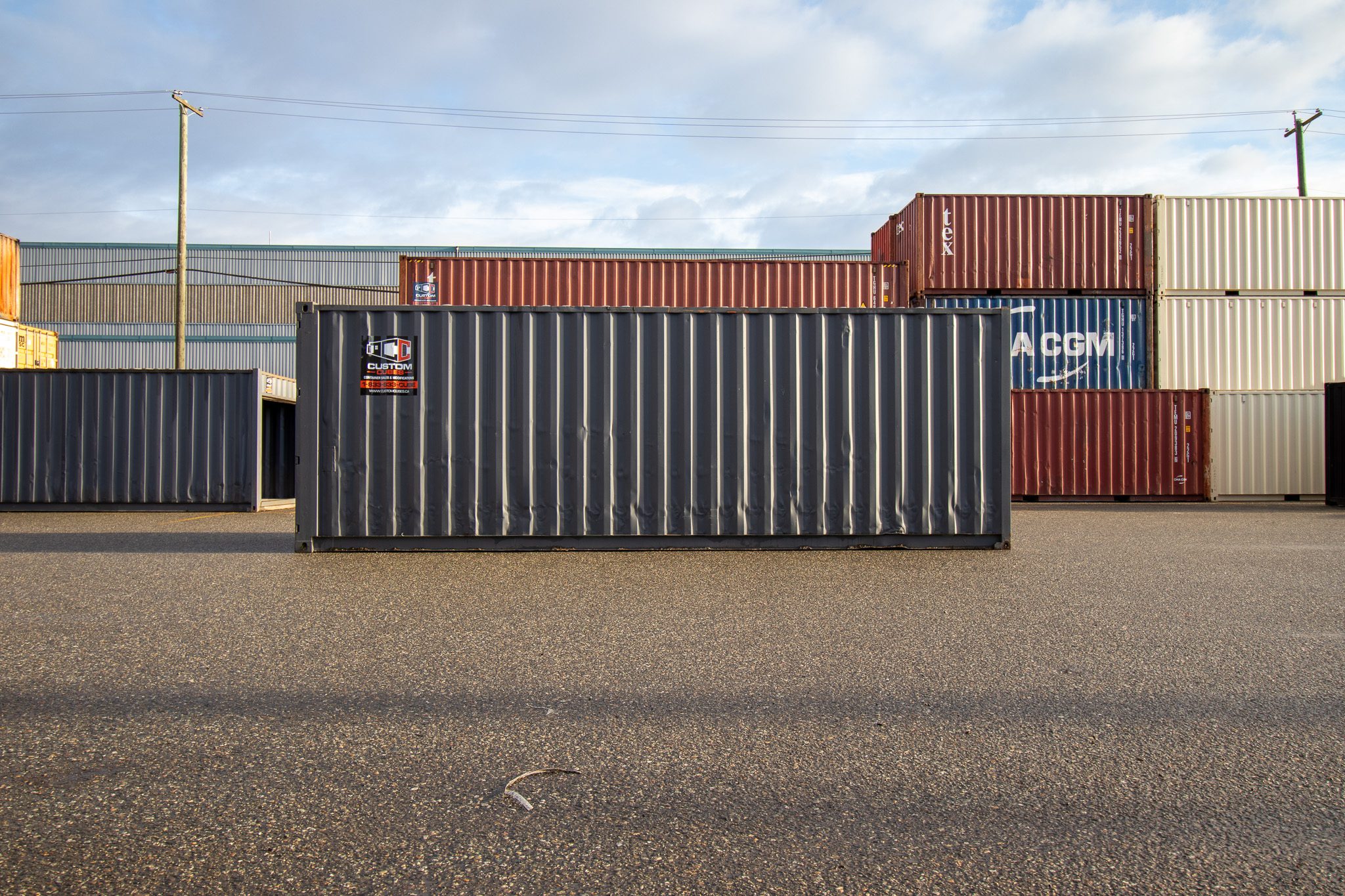25′ Used Container – Painted Grey - Custom Cubes
