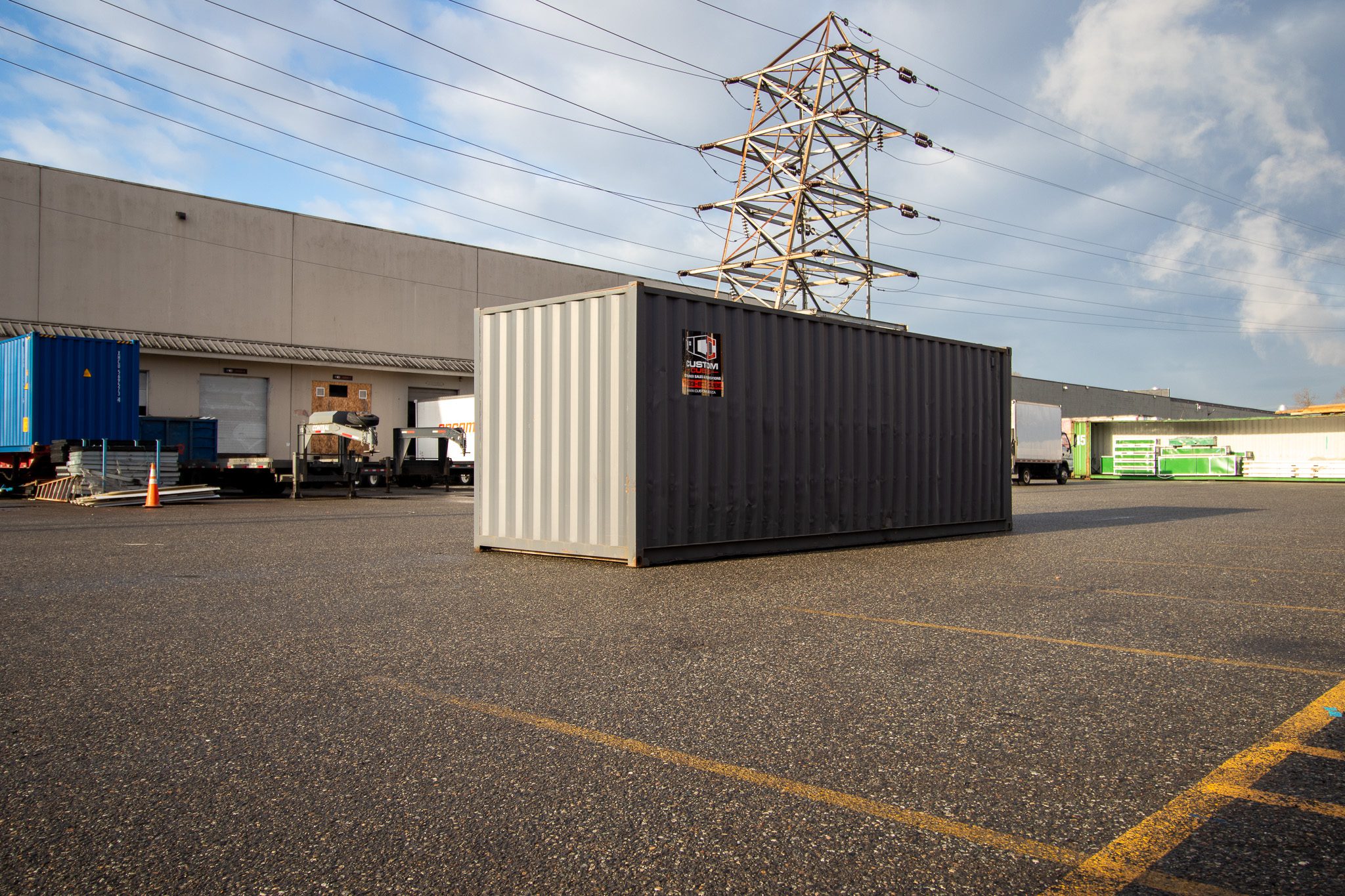 25′ Used Container – Painted Grey - Custom Cubes