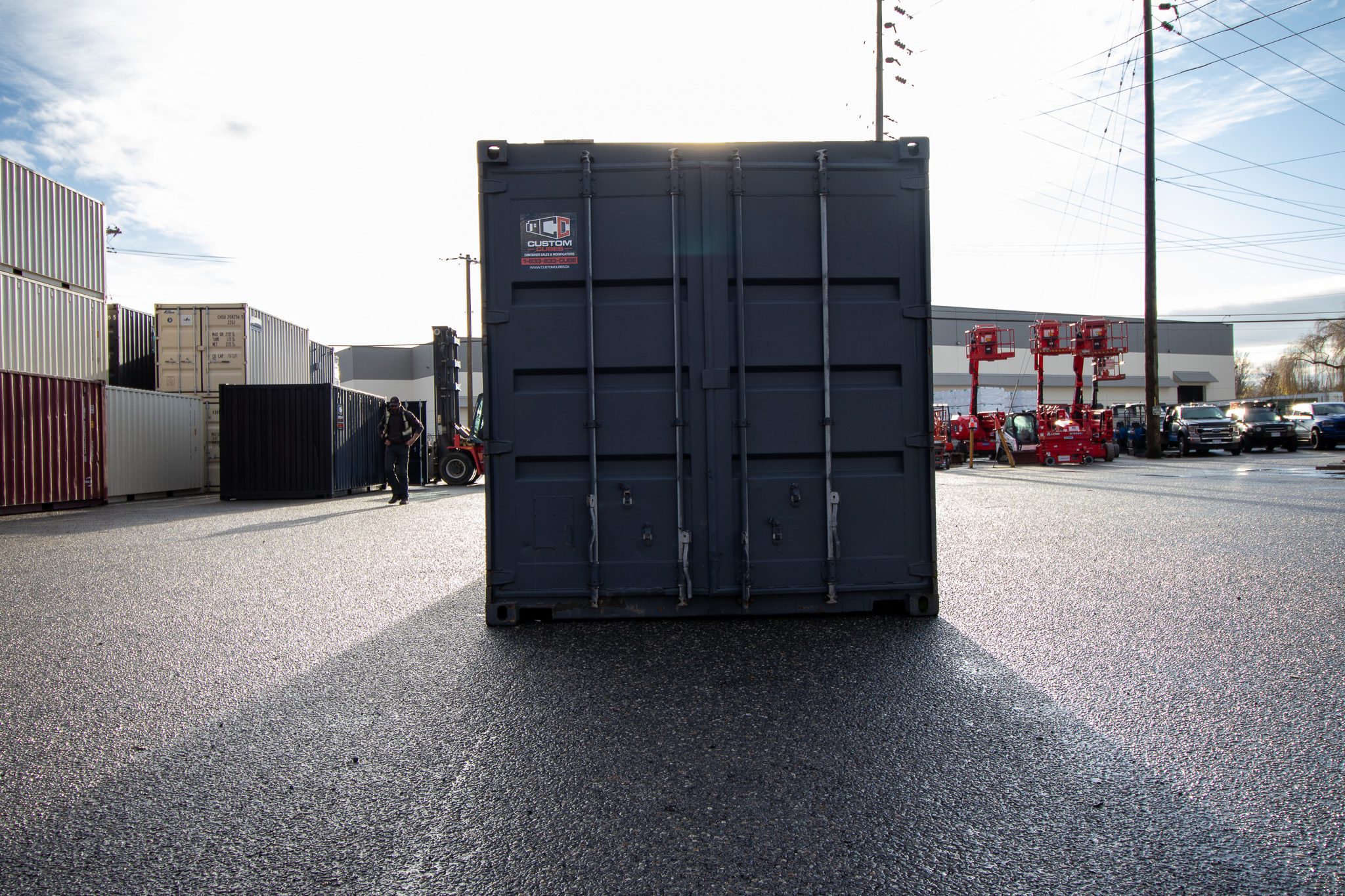 25′ Used Container – Painted Grey - Custom Cubes