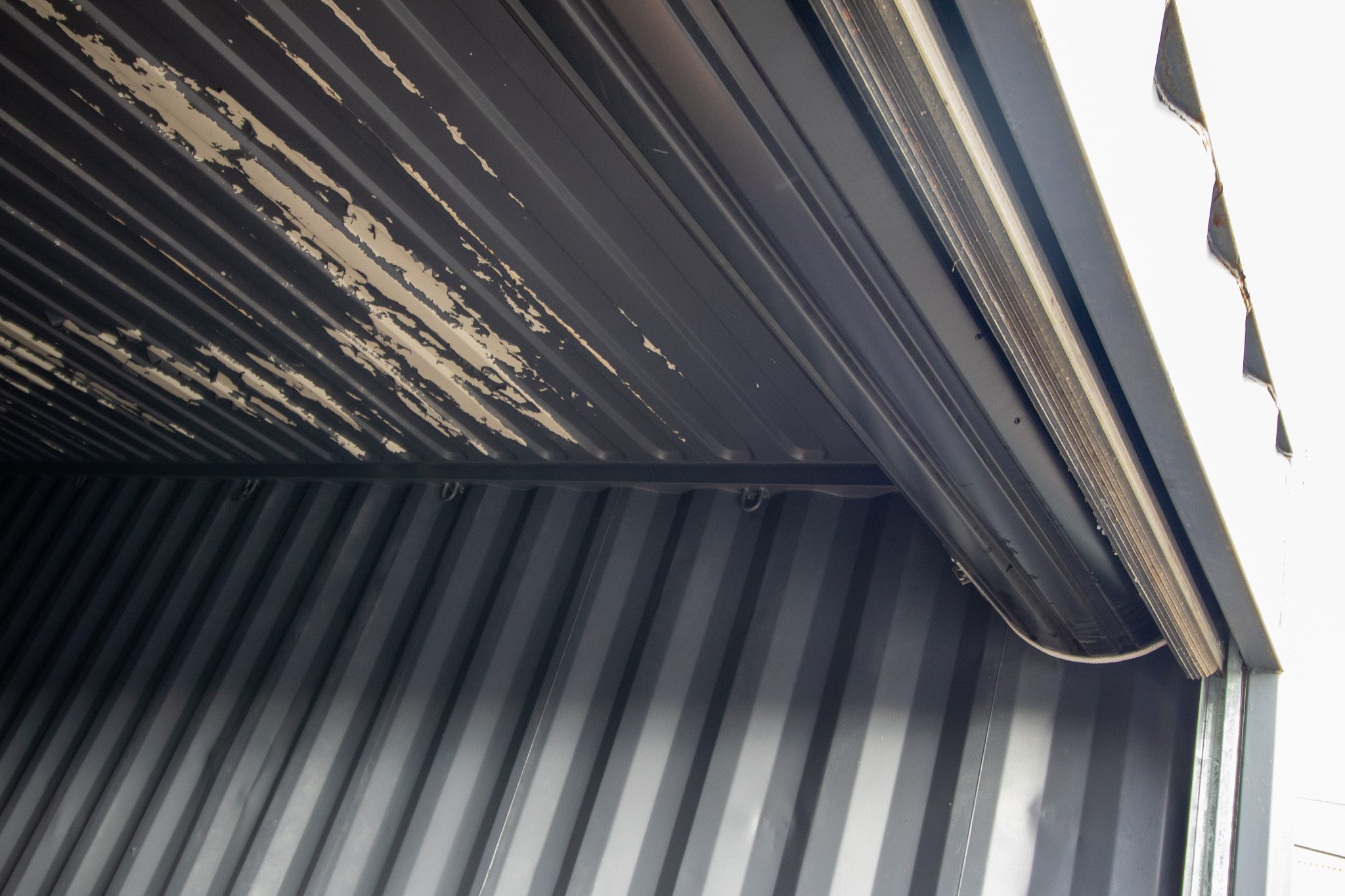 26′ Used Container with Roll up – Painted Grey - Custom Cubes