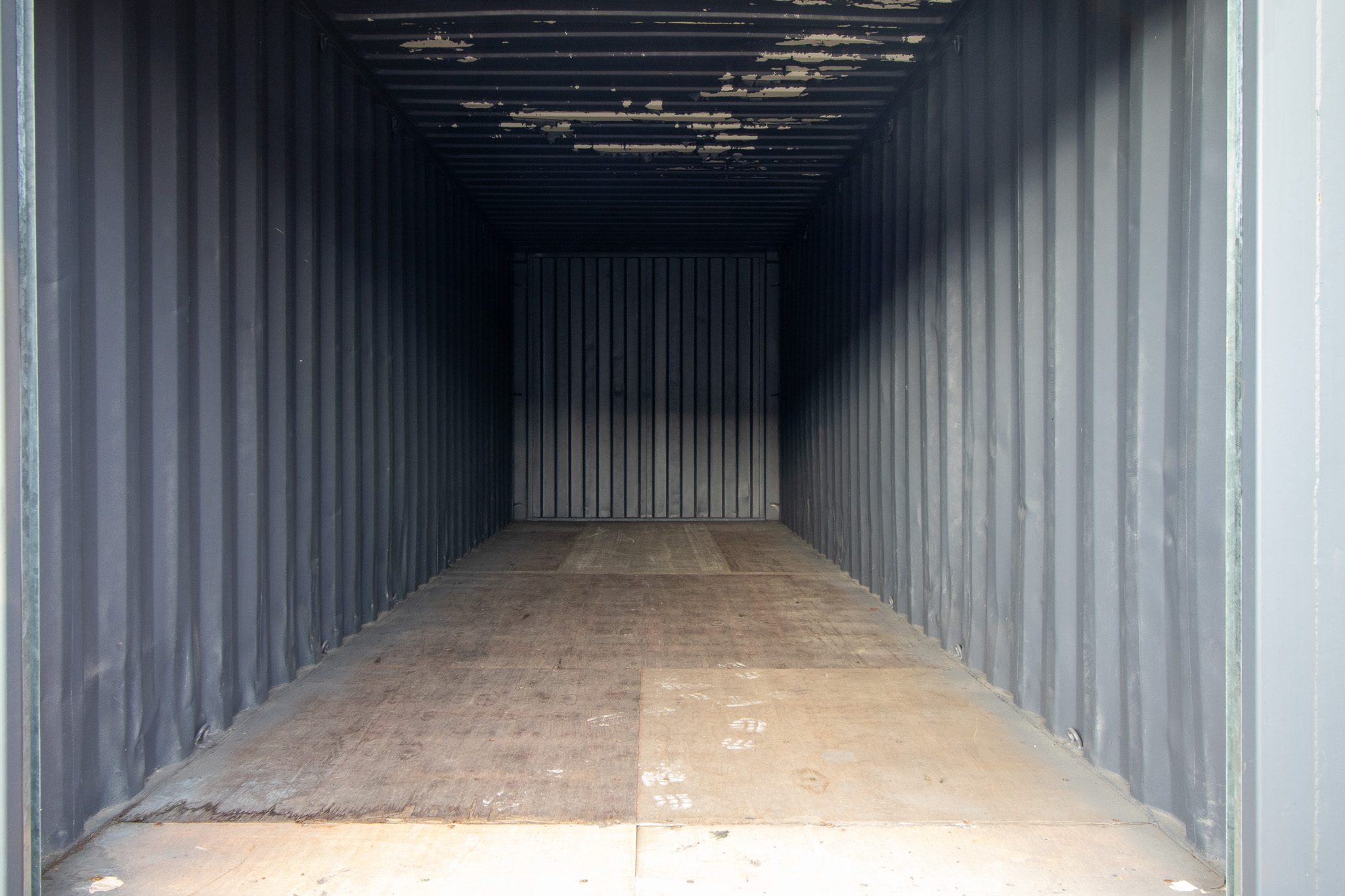 26′ Used Container with Roll up – Painted Grey - Custom Cubes