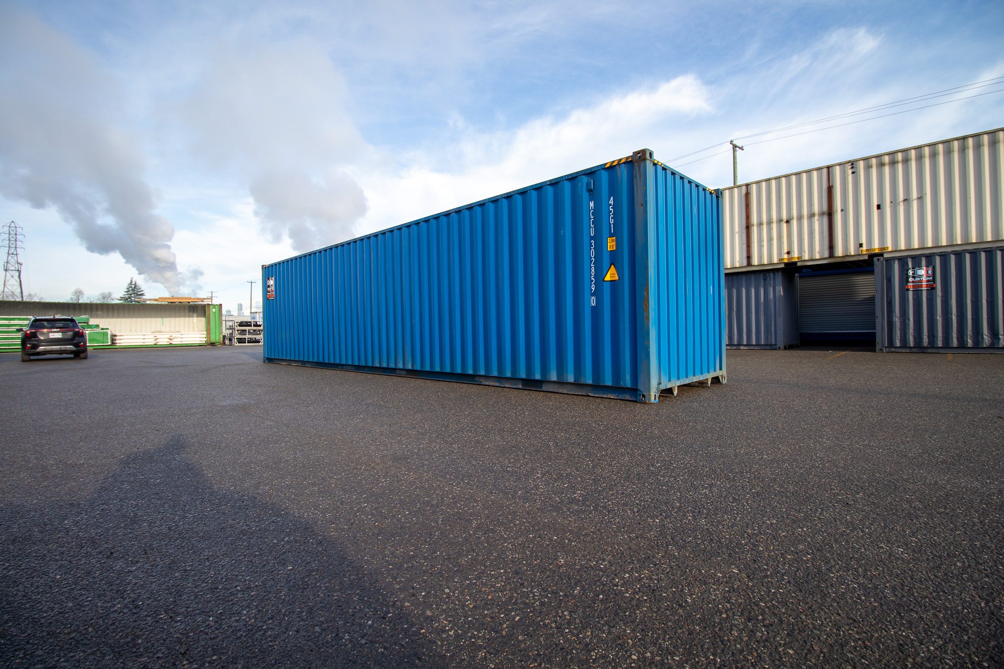 40′ HC New (1-trip) Shipping Container Blue - Custom Cubes
