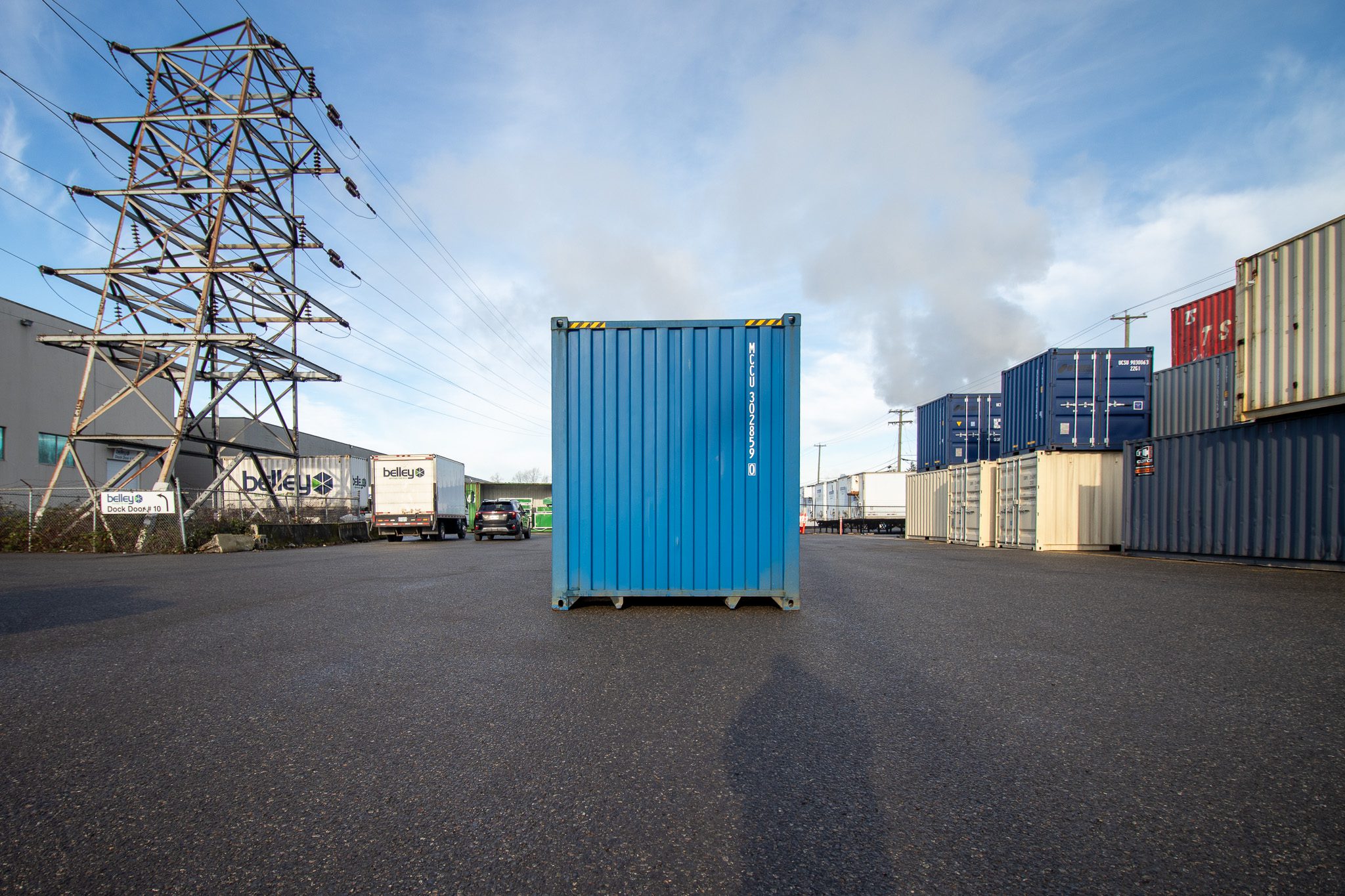 40′ HC New (1-trip) Shipping Container Blue - Custom Cubes