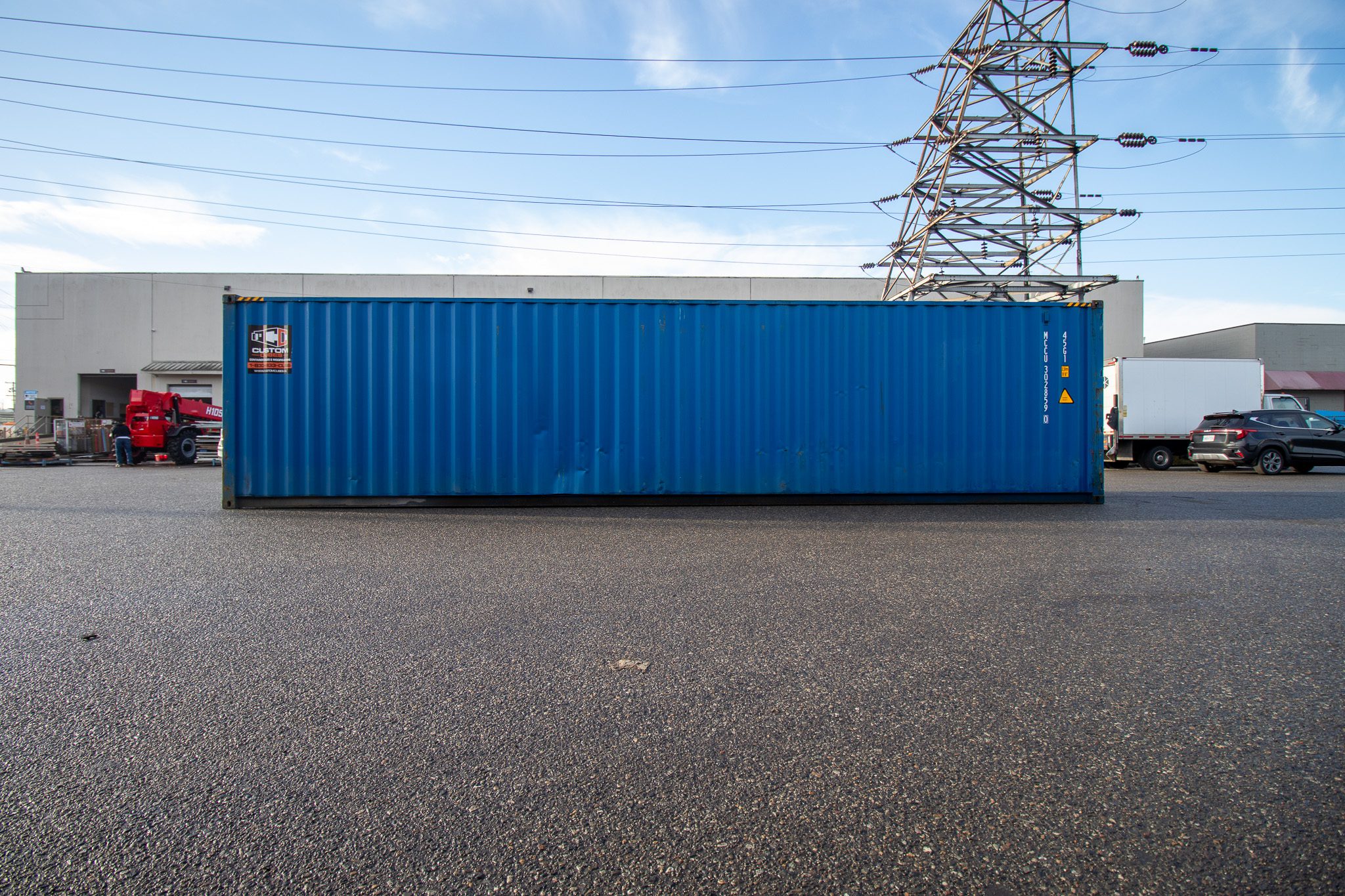 40′ HC New (1-trip) Shipping Container Blue - Custom Cubes